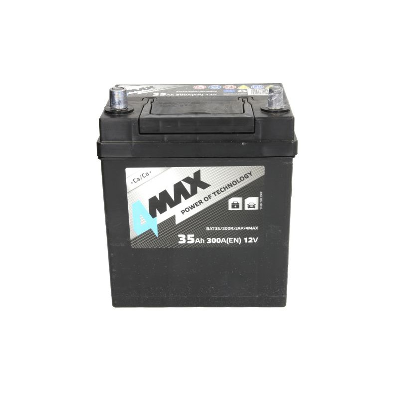 Автомобільний акумулятор 4MAX 35Ah 300A R+ (Asia тонкі клеми)