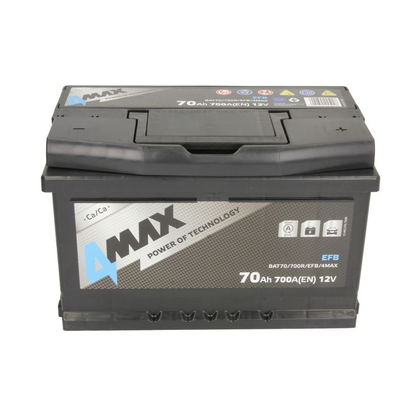 Автомобільний акумулятор 4MAX 70Ah 700A R+ EFB (низький)