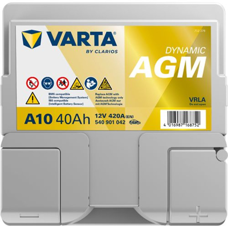 Акумулятор Varta A10 AGM 40Ah 420A R+ (540 901 042) Start-Stop