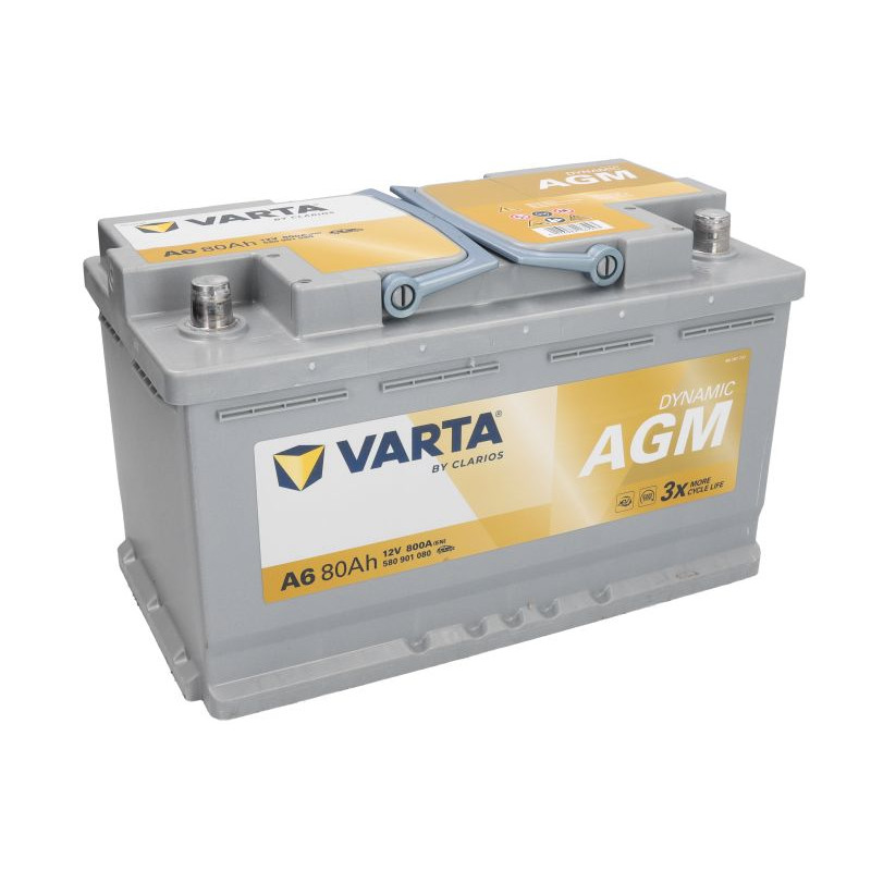 Акумулятор Varta A6 AGM 80Ah 800A R+ (580 901 080) Start-Stop