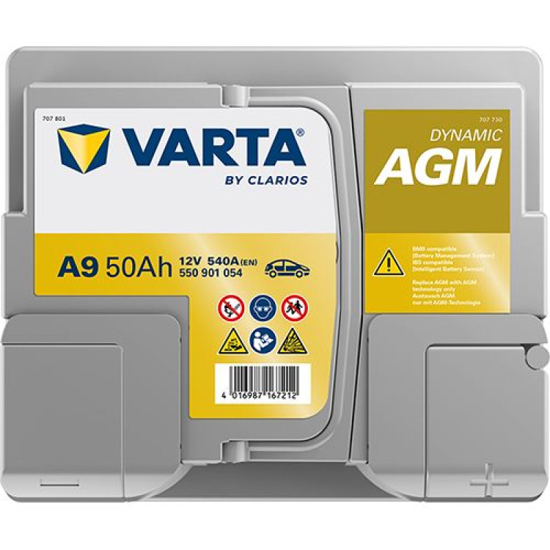 Акумулятор Varta A9 AGM 50Ah 540A R+ (550 901 054) Start-Stop