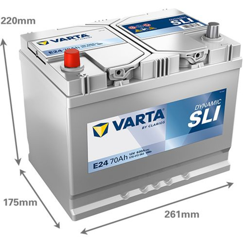 Акумулятор Varta E24 Dynamic SLI 70Ah 630A L+ (Asia)