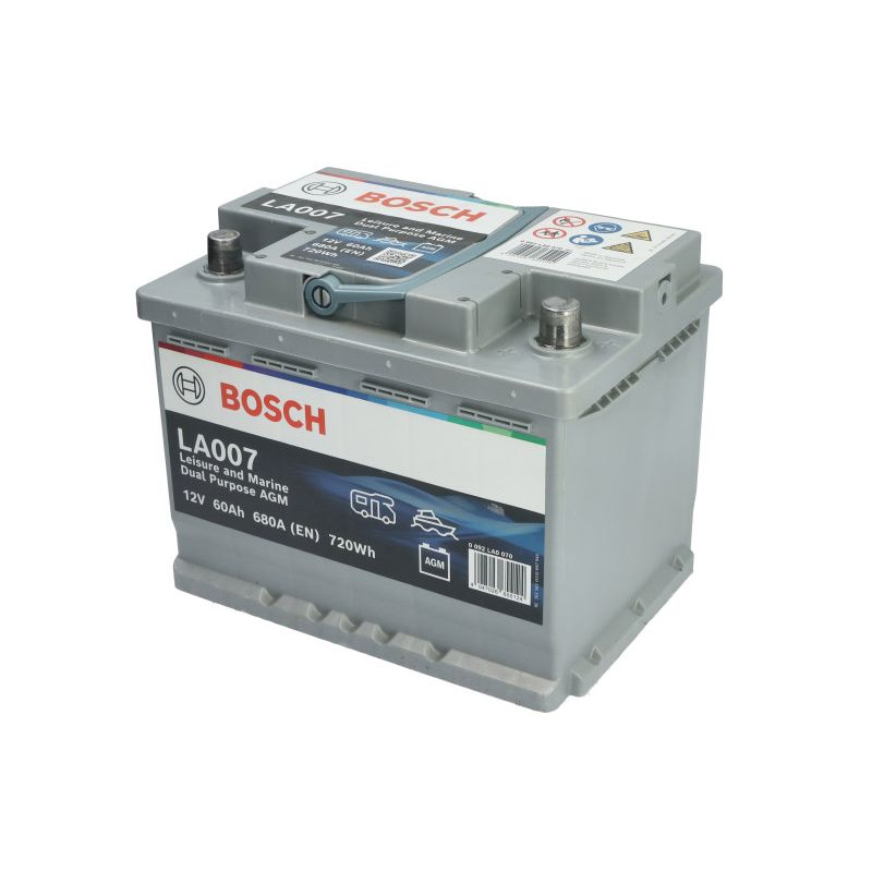 Тяговий акумулятор Bosch LA (007) 60Ah 680A R+ 720 Wh Dual Purpose AGM