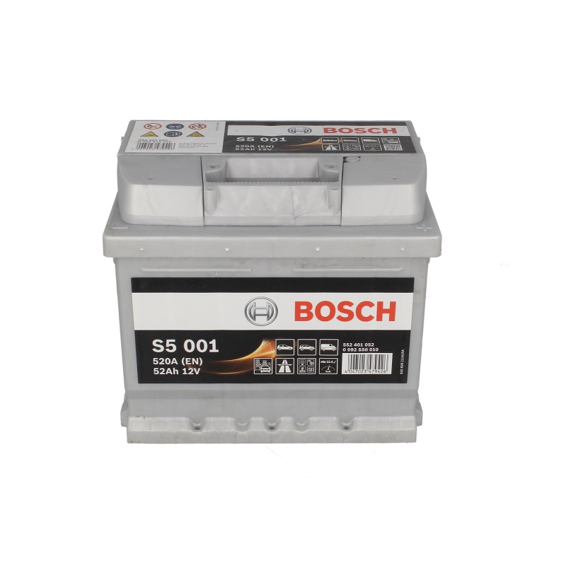 Автомобільний акумулятор Bosch S5 (001) 52Ah 520A R+ (низький корпус)