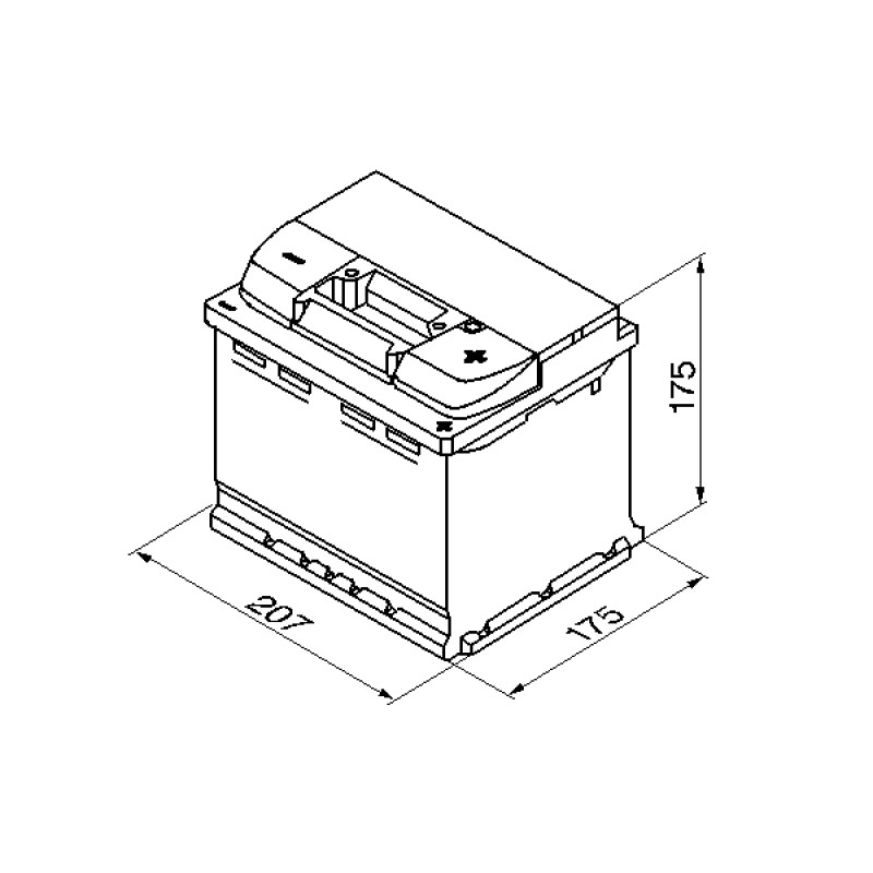 Автомобільний акумулятор Bosch S5 (001) 52Ah 520A R+ (низький корпус)