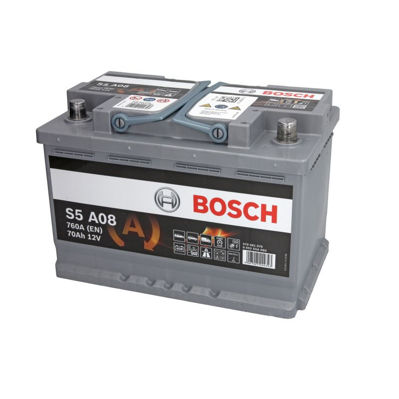Автомобільний акумулятор Bosch S5 A08 70Ah 760A R+ AGM Start-Stop