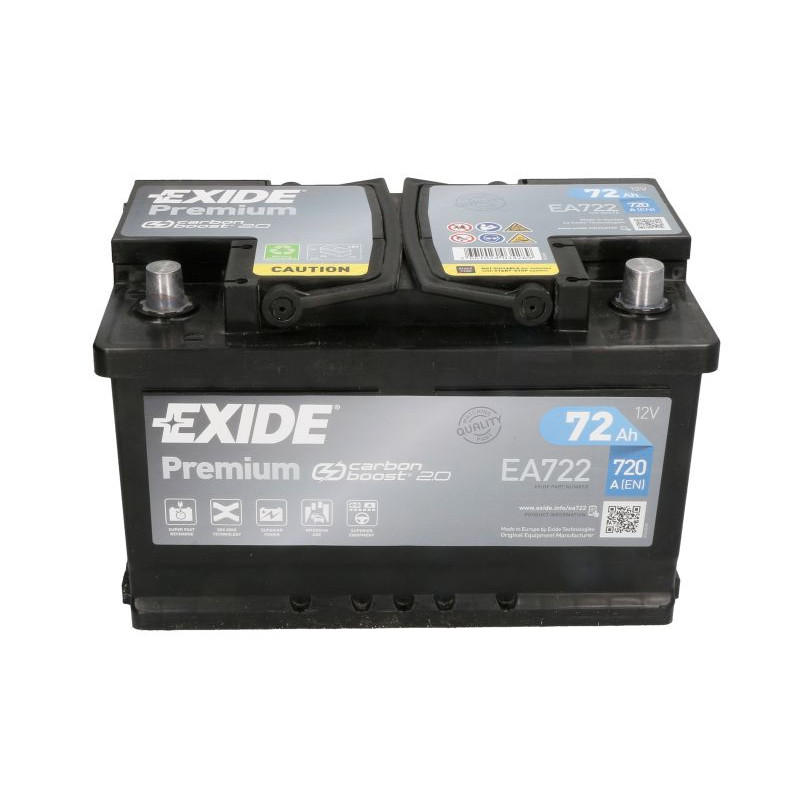Акумулятор Exide Premium 72Ah 720A R+ (EA722) низькобазовий