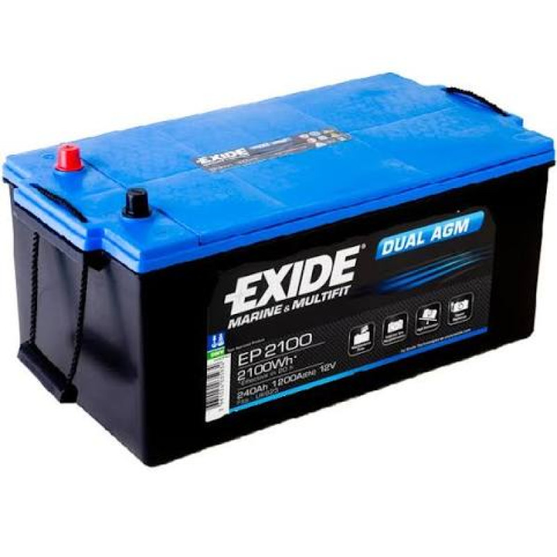 Човновий акумулятор Exide Dual AGM Marine/RV EP2100 240Ah 1200A L+ 2100 Wh