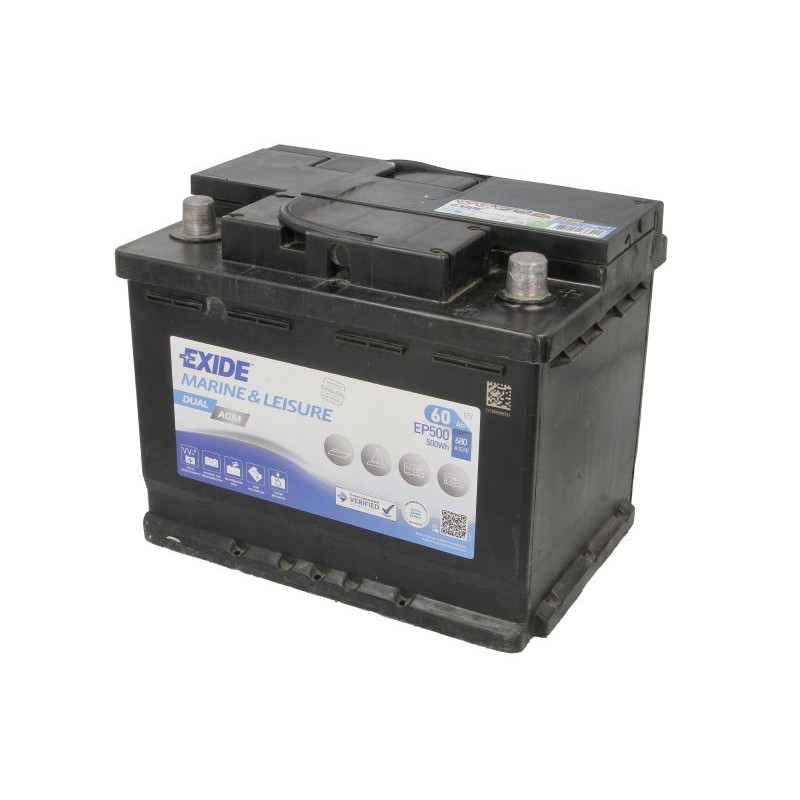 Акумуляторна батарея Exide Dual AGM EP500 (60Ah / 500Wh / R+)
