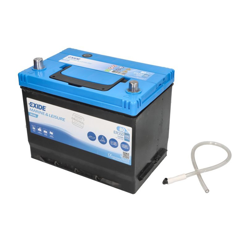 Човновий акумулятор Exide Dual Marine/RV ER350 80Ah 570A L+ 350 Wh (Dual EFB)