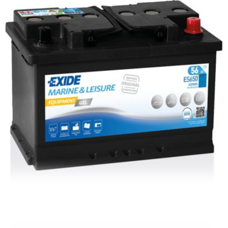 Човновий акумулятор Exide Equipment GEL ES650 56Ah 460A R+ 650 Wh
