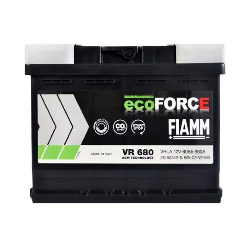 Акумулятор Fiamm Ecoforce 60Ah 680A R+ AGM (7906199/VR680) Start-Stop