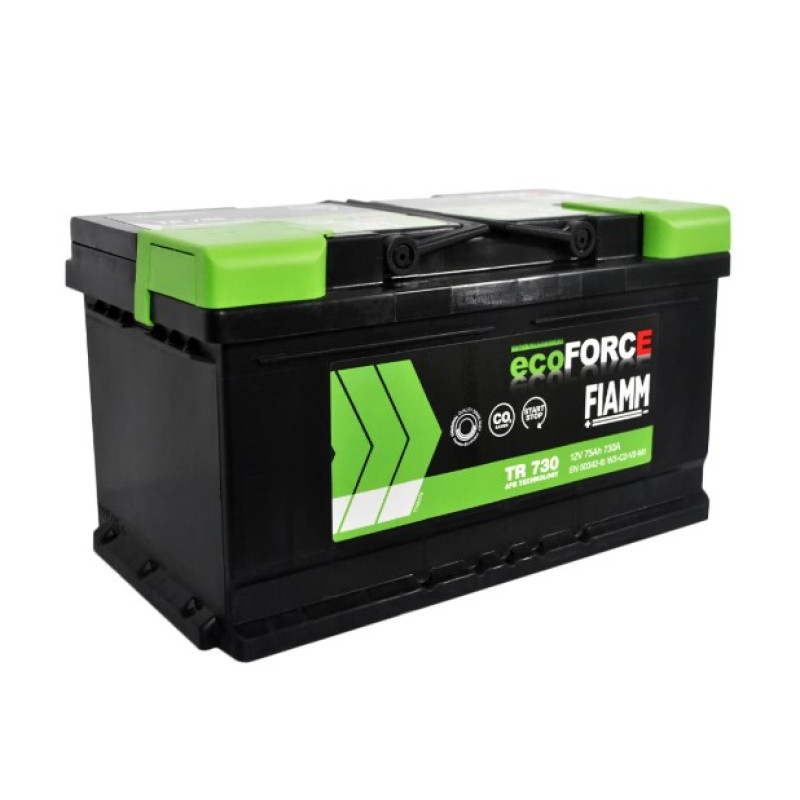 Акумулятор Fiamm Ecoforce 75Ah 730A R+ AFB (Низький корпус) (7907341/TR730) Start-Stop
