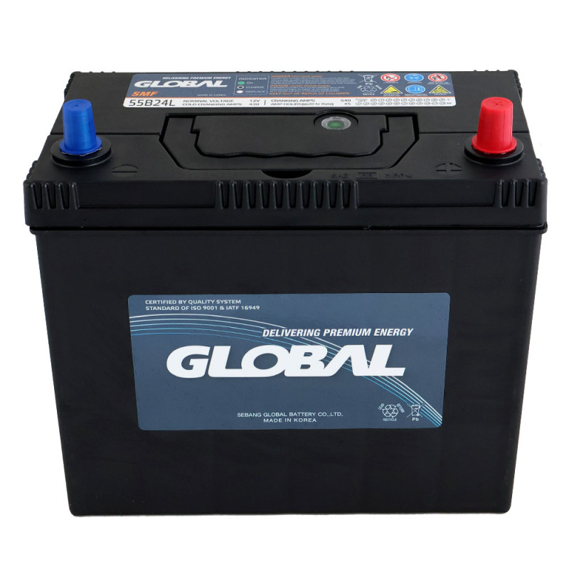 Автомобільний акумулятор GLOBAL 45Ah 430A R+ (Asia тонкі клеми)