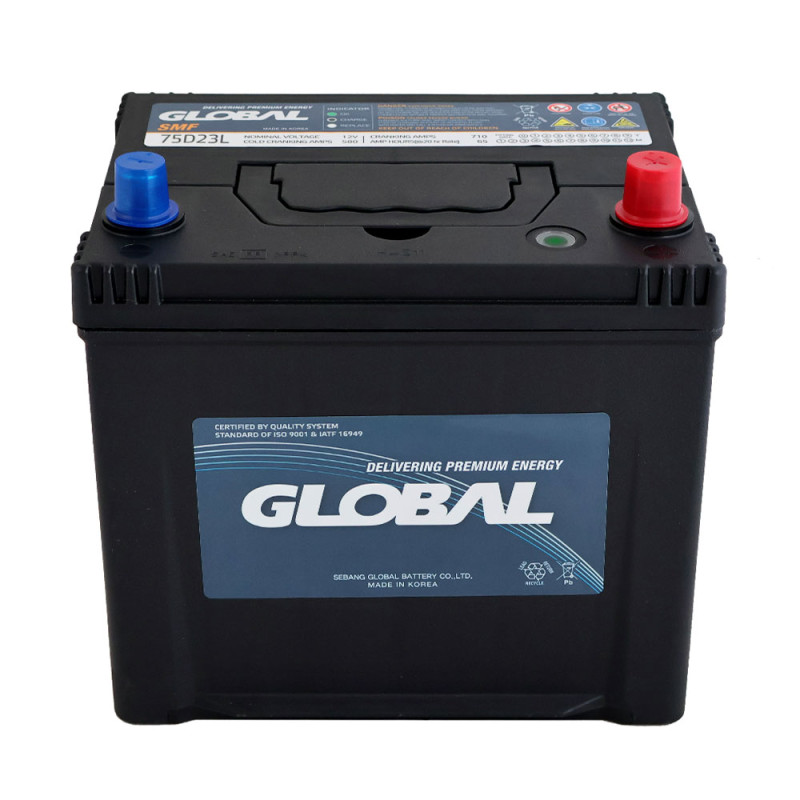 Автомобільний акумулятор GLOBAL 65Ah 580A R+ (Asia) 75D23L