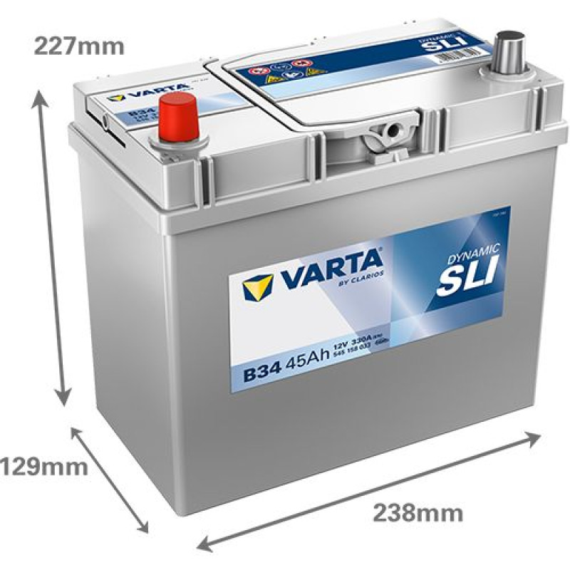 Акумулятор Varta B34 Blue Dynamic 45Ah 330A L+ (Asia) (545 158 033)
