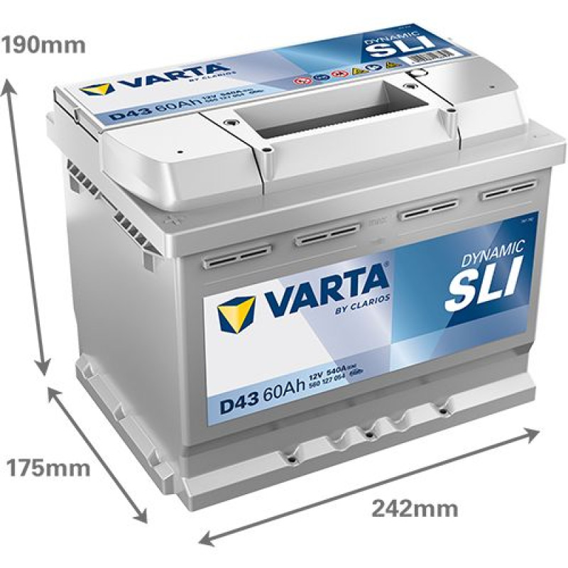 Акумулятор Varta D43 Blue Dynamic 60Ah 540A L+ (560 127 054)