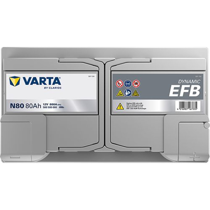 Акумулятор Varta N80 Blue Dynamic EFB 80Ah 800A R+ (580 500 080) Start-Stop