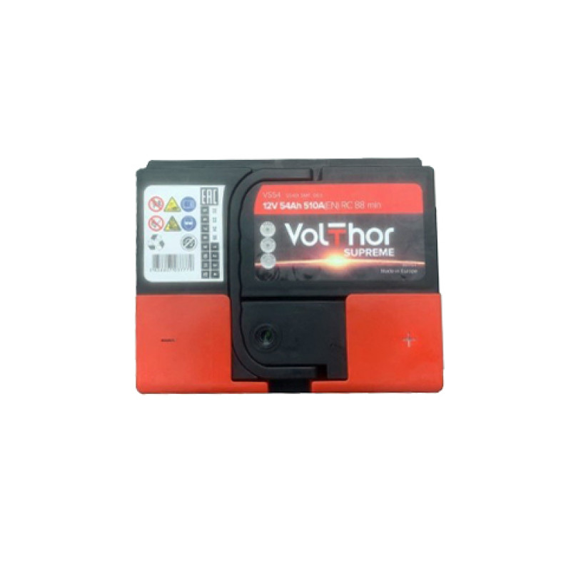 Акумулятор Volthor Supreme 54Ah 510A R+ (низький) 301054 TAB