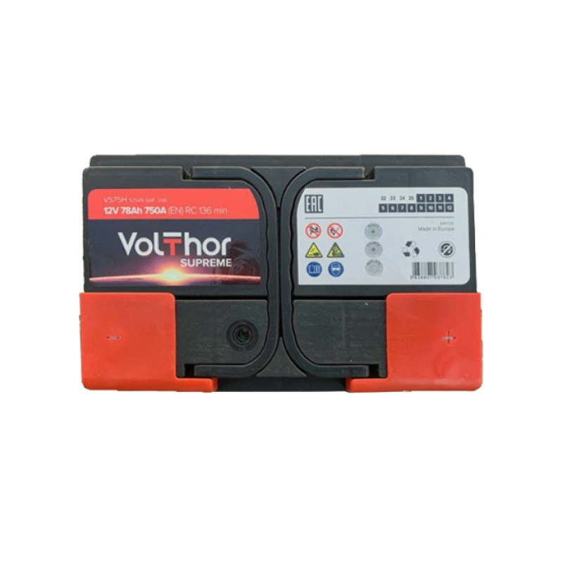 Акумулятор Volthor Supreme 78Ah 750A R+ (301478) TAB